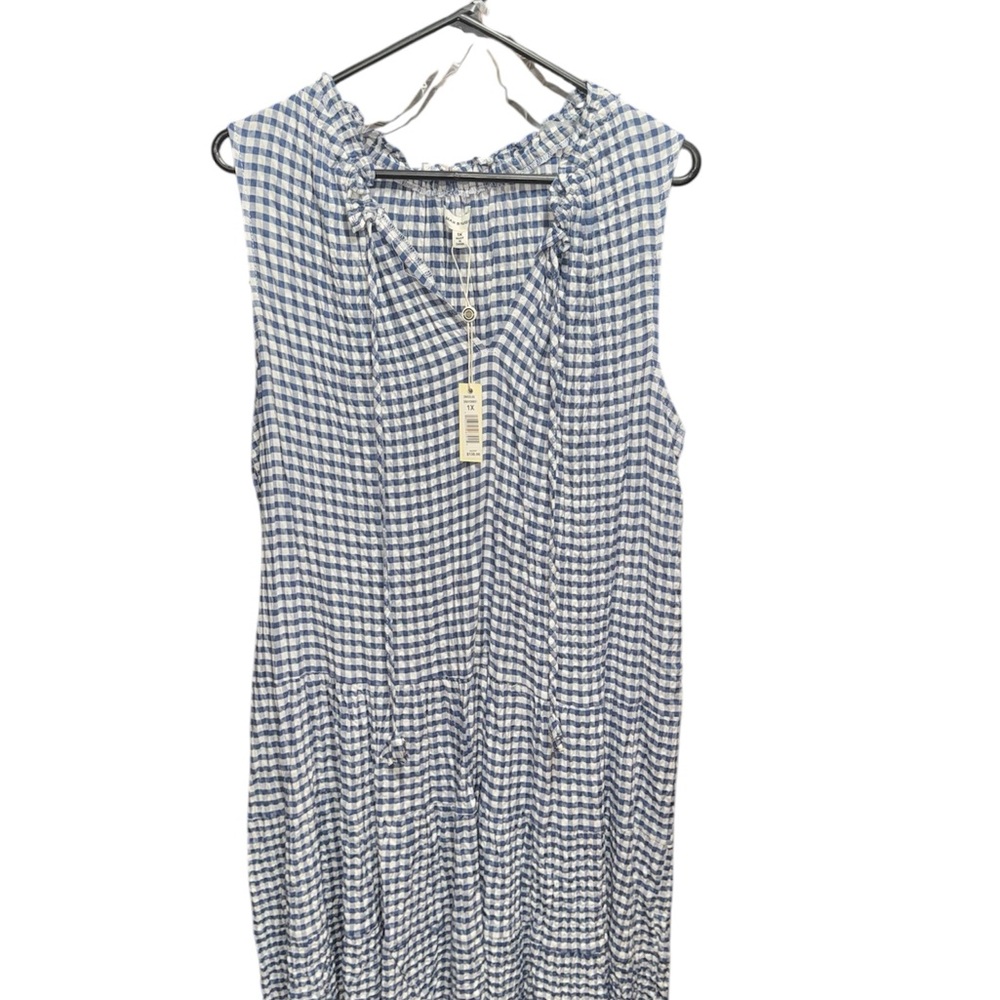 Max Studio Gingham Sleeveless Midi Dress